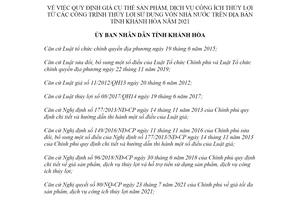 Quyết định 4026/QĐ-UBND 2021 giá cụ thể sản phẩm dịch vụ công ích thủy lợi tỉnh Khánh Hòa