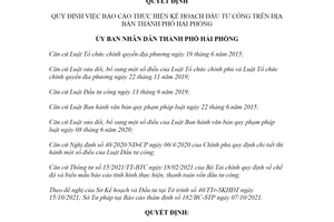 Quyết định 36/2021/QĐ-UBND báo cáo kế hoạch đầu tư công thành phố Hải Phòng