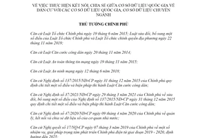 Quyết định 1911/QĐ-TTg 2021 thực hiện kết nối chia sẻ giữa Cơ sở dữ liệu quốc gia về dân cư