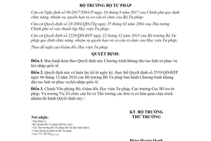 Quyết định 1711/QĐ-BTP 2021 Chương trình khung đào tạo luật sư phục vụ hội nhập quốc tế