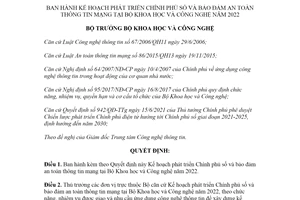 Quyết định 2870/QĐ-BKHCN 2021 phát triển Chính phủ số và bảo đảm an toàn thông tin mạng