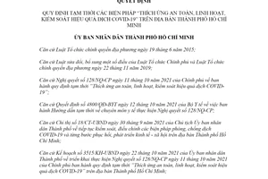 Quyết định 3900/QĐ-UBND 2021 biện pháp thích ứng an toàn linh hoạt kiểm soát dịch COVID19 Hồ Chí Minh