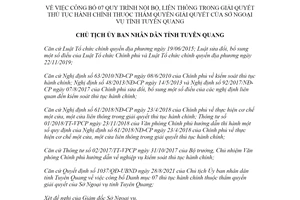 Quyết định 1739/QĐ-UBND 2021 giải quyết thủ tục hành chính của Sở Ngoại vụ tỉnh Tuyên Quang