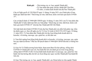 Công văn 3844/UBND-TH 2021 hoạt động kinh doanh dịch vụ karaoke Thành phố Hồ Chí Minh