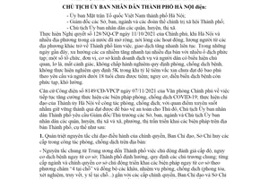 Công điện 23/CĐ-UBND 2021 biện pháp phòng chống dịch COVID19 trong tình hình mới Hà Nội