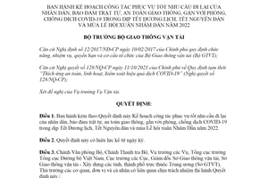 Quyết định 1966/QĐ-BGTVT 2021 phục vụ tốt nhu cầu đi lại của nhân dân dịp Tết Dương lịch