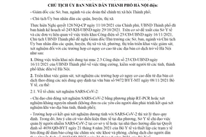 Công điện 24/CĐ-UBND 2021 giám sát trường hợp có nguy cơ cao từ địa bàn có dịch trở về Hà Nội