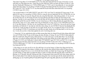 Công văn 618/SYT-NVY 2021 triển khai tiêm chủng vắc xin COVID19 thành phố Hà Nội đợt 30