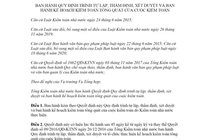 Quyết định 03/2021/QĐ-KTNN xét duyệt kế hoạch kiểm toán tổng quát của cuộc kiểm toán