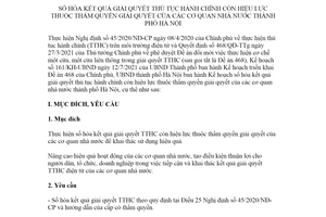 Kế hoạch 259/KH-UBND 2021 số hóa kết quả giải quyết thủ tục hành chính thành phố Hà Nội