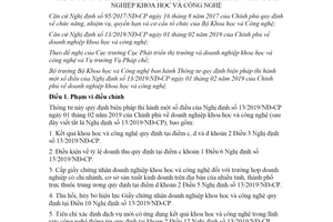 Thông tư 10/2021/TT-BKHCN biện pháp thi hành một số điều Nghị định 13/2019/NĐ-CP