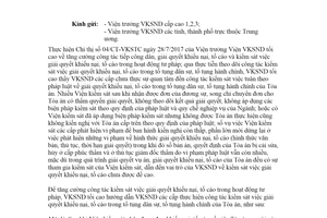 Công văn 4733/VKSTC-V12 2021 kiểm sát về giải quyết khiếu nại trong tố tụng dân sự