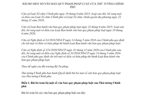 Quyết định 35/2021/QĐ-TTg bãi bỏ văn bản quy phạm pháp luật của Thủ tướng Chính phủ