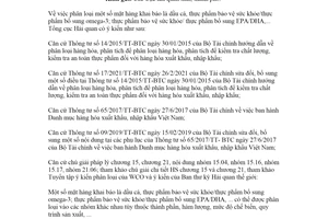 Công văn 5486/TCHQ-TXNK 2021 phân loại một số mặt hàng khai báo là dầu cá