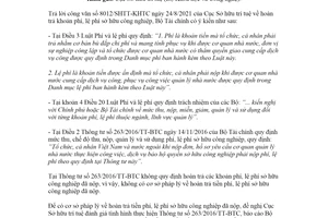 Công văn 13011/BTC-CST 2021 hoàn trả khoản phí lệ phí