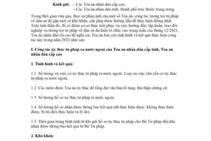 Công văn 165/TANDTC-HTQT 2021 tổng kết công tác tương trợ tư pháp về dân sự