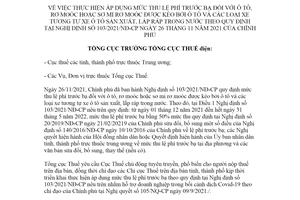 Công điện 09/CĐ-TCT 2021 mức thu lệ phí trước bạ ô tô rơ moóc sơ mi rơ moóc