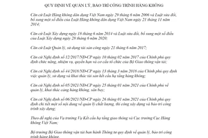 Thông tư 24/2021/TT-BGTVT quản lý bảo trì công trình hàng không