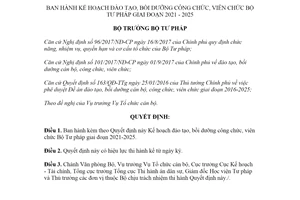 Quyết định 1769/QĐ-BTP 2021 Kế hoạch đào tạo bồi dưỡng công chức viên chức Bộ Tư pháp