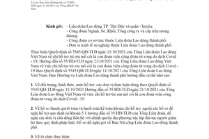 Công văn 921/LĐLĐ-NC 2021 thực hiện Hướng dẫn 35/HD-TLĐ Liên đoàn Lao động Hồ Chí Minh