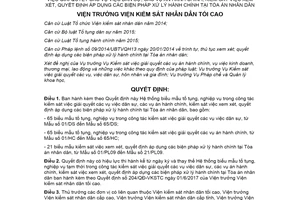 Quyết định 410/QĐ-VKSTC 2021 Hệ thống biểu mẫu tố tụng nghiệp vụ tại Tòa án nhân dân