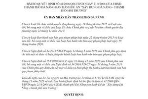 Quyết định 36/2021/QĐ-UBND bãi bỏ Quyết định 41/2008/QĐ-UBND thành phố Đà Nẵng