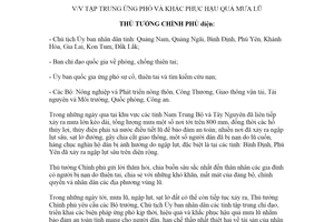 Công điện 1659/CĐ-TTg 2021 ứng phó và khắc phục hậu quả mưa lũ