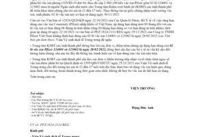 Công văn 2758/VSDTTƯ-TCQG 2021 hạn sử dụng vắc xin Pfizer