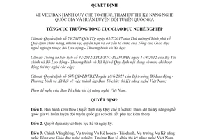 Quyết định 552/QĐ-TCGDNN 2021 Quy chế Tổ chức thi kỹ năng nghề quốc gia