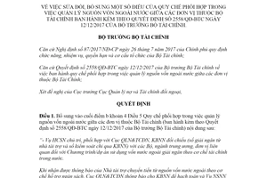 Quyết định 2224/QĐ-BTC 2021 sửa đổi quy chế phối hợp quản lý nguồn vốn ngoài nước