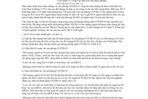 Công văn 10225/BYT-DP 2021 tiêm vắc xin phòng COVID19 liều cơ bản và nhắc lại