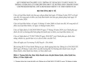 Thông tư 22/2021/TT-BYT ngưng hiệu lực Thông tư 04/2021/TT-BYT