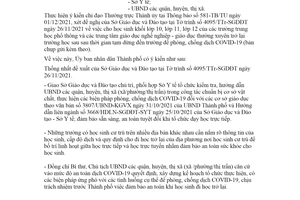 Công văn 4322/UBND-KGVX 2021 tổ chức dạy học trực tiếp một số khối lớp tại quận huyện Hà Nội