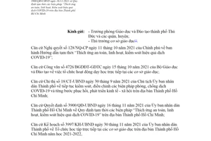 Công văn 3427/SGDĐT-CTTT 2021 hướng dẫn thực hiện Quyết định 3900/QĐ-UBND Hồ Chí Minh