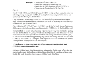 Công văn 9003/SYT-NVY 2021 sẵn sàng thu dung người bệnh COVID19 tình hình mới Hồ Chí Minh
