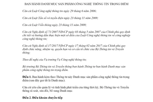 Thông tư 19/2021/TT-BTTTT Danh mục sản phẩm công nghệ thông tin trọng điểm