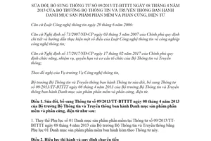 Thông tư 20/2021/TT-BTTTT sửa đổi Thông tư 09/2013/TT-BTTTT