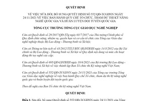 Quyết định 564/QĐ-TCGDNN 2021 sửa đổi Quyết định 552/QĐ-TCGDNN