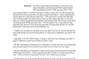 Công văn 1865/BCĐTƯ-UBDT 2021 hướng dẫn thực hiện Chương trình mục tiêu quốc gia 1719