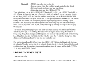 Công văn 4168/SGDĐT-CTTT 2021 điều chỉnh tổ chức dạy học trực tiếp cho học sinh Hà Nội