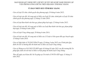 Quyết định 67/2021/QĐ-UBND xét duyệt hồ sơ đề nghị thành lập Văn phòng công chứng Bắc Giang