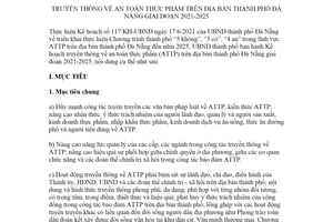 Kế hoạch 205/KH-UBND 2021 truyền thông an toàn thực phẩm Đà Nẵng 2021 2025