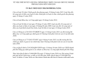 Quyết định 3836/QĐ-UBND 2021 phê duyệt Chương trình phát triển tài sản trí tuệ Đà Nẵng