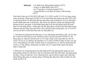 Công văn 782/CYT-YTDP 2021 tăng cường công tác phòng chống dịch COVID19