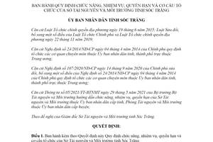 Quyết định 40/2021/QĐ-UBND chức năng nhiệm vụ quyền hạn Sở Tài nguyên Sóc Trăng