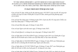 Quyết định 3548/QĐ-UBND 2021 đính chính Quyết định 25/2021/QĐ-UBND tỉnh Quảng Nam