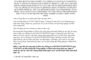 Thông tư 15/2021/TT-BNNPTNT sửa đổi Thông tư 05/2015/TT-BNNPTNT