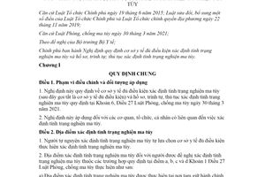 Nghị định 109/2021/NĐ-CP cơ sở y tế đủ điều kiện xác định tình trạng nghiện ma túy