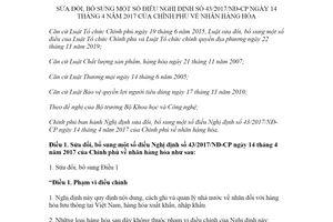 Nghị định 111/2021/NĐ-CP sửa đổi Nghị định 43/2017/NĐ-CP nhãn hàng hóa