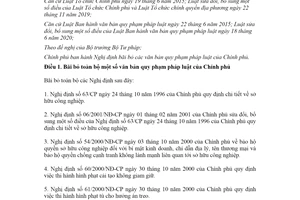 Nghị định 110/2021/NĐ-CP bãi bỏ văn bản quy phạm pháp luật của Chính phủ